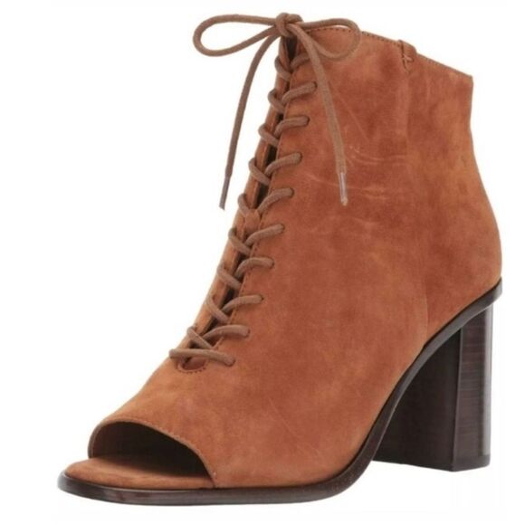 #316  FRYE The Amy Lace Up Peep Top Booties - Picture 3 of 7